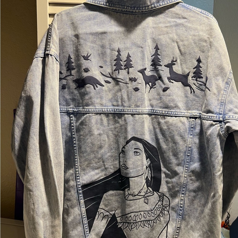 Disney parks Pocahontas Denim Jean jacket style Spirt jersey - Picture 2 of 10